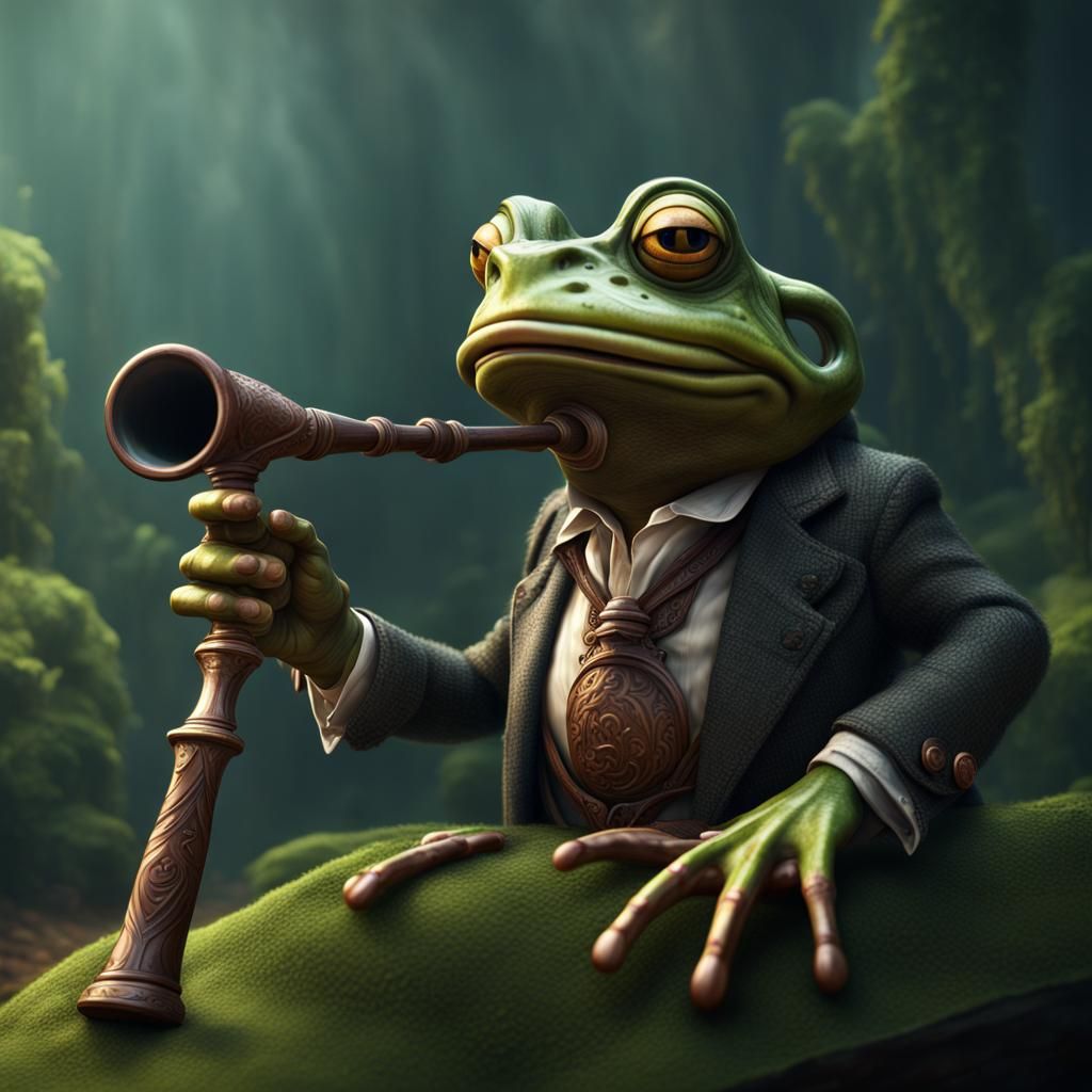 tobacco pipe is formed as a frog