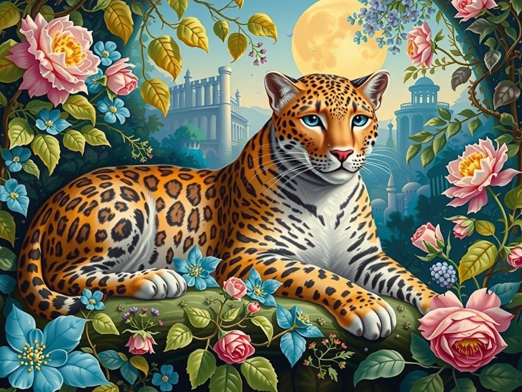 Enchanting Rose Garden Cats in Codex Seraphinianus Style