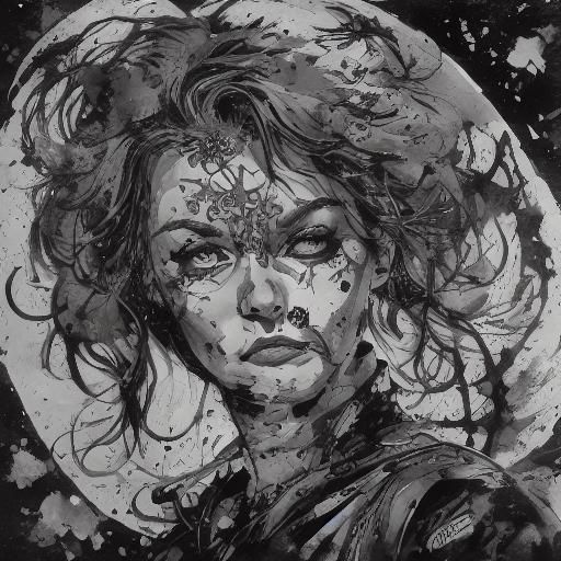 <lora:angelorfairy:1.0> portrait view , realistic fairy in the style of ai.exhibitionist, long fuzzy curly random hair , arcane rune symbols...