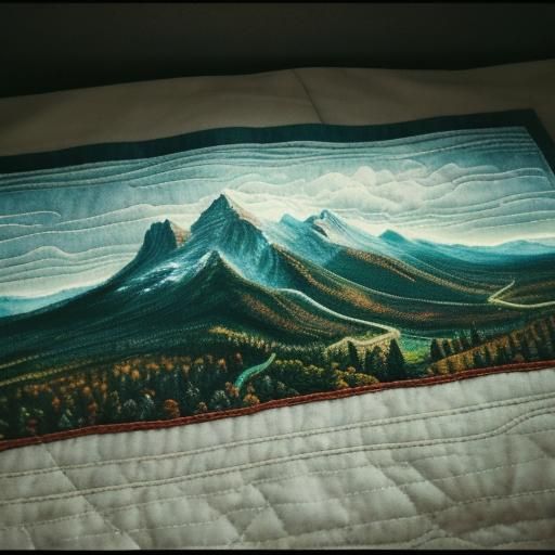 Quilted Mountain Scene