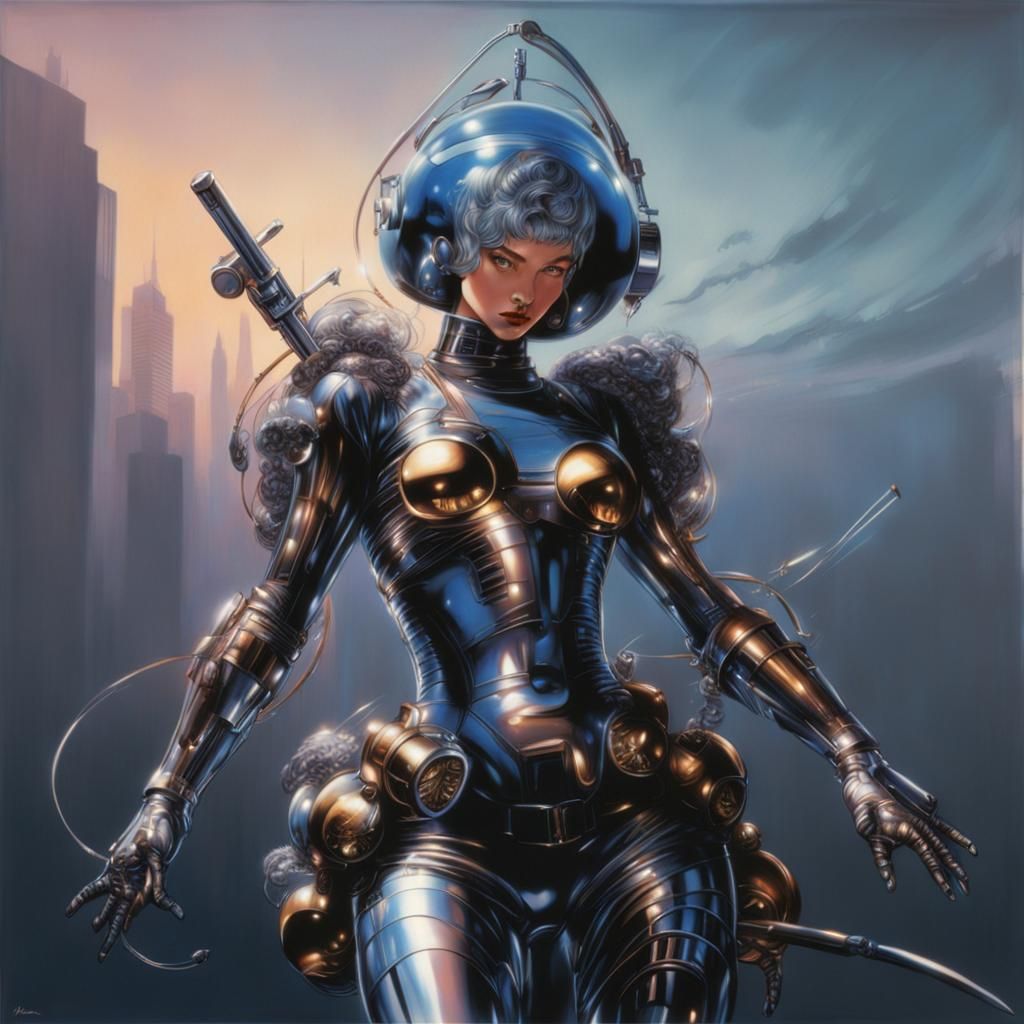 The model by Hajime Sorayama. On a futuristic world 2