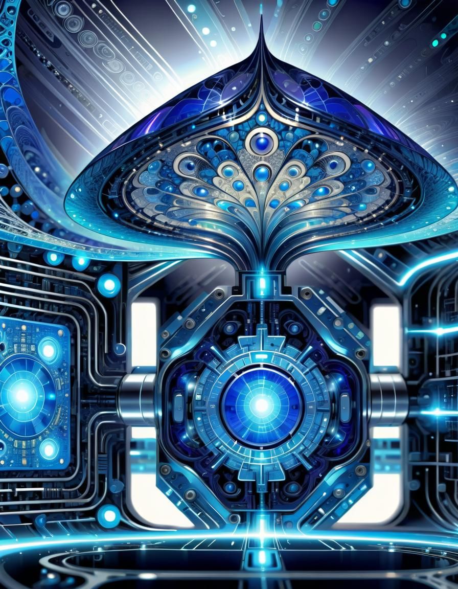 Shiny, metalic, sapphire, elegant, opalescent, intricate det...