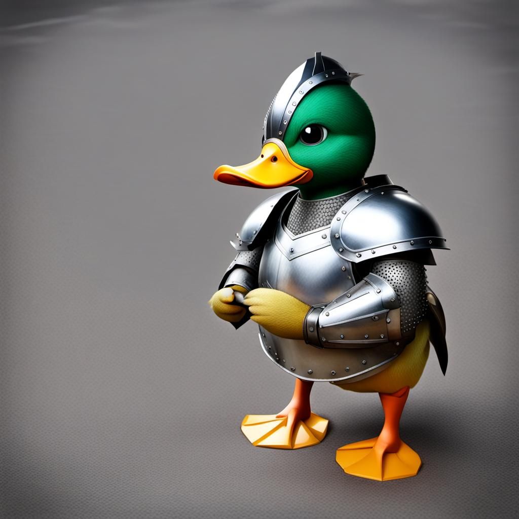 cute duck in armor
