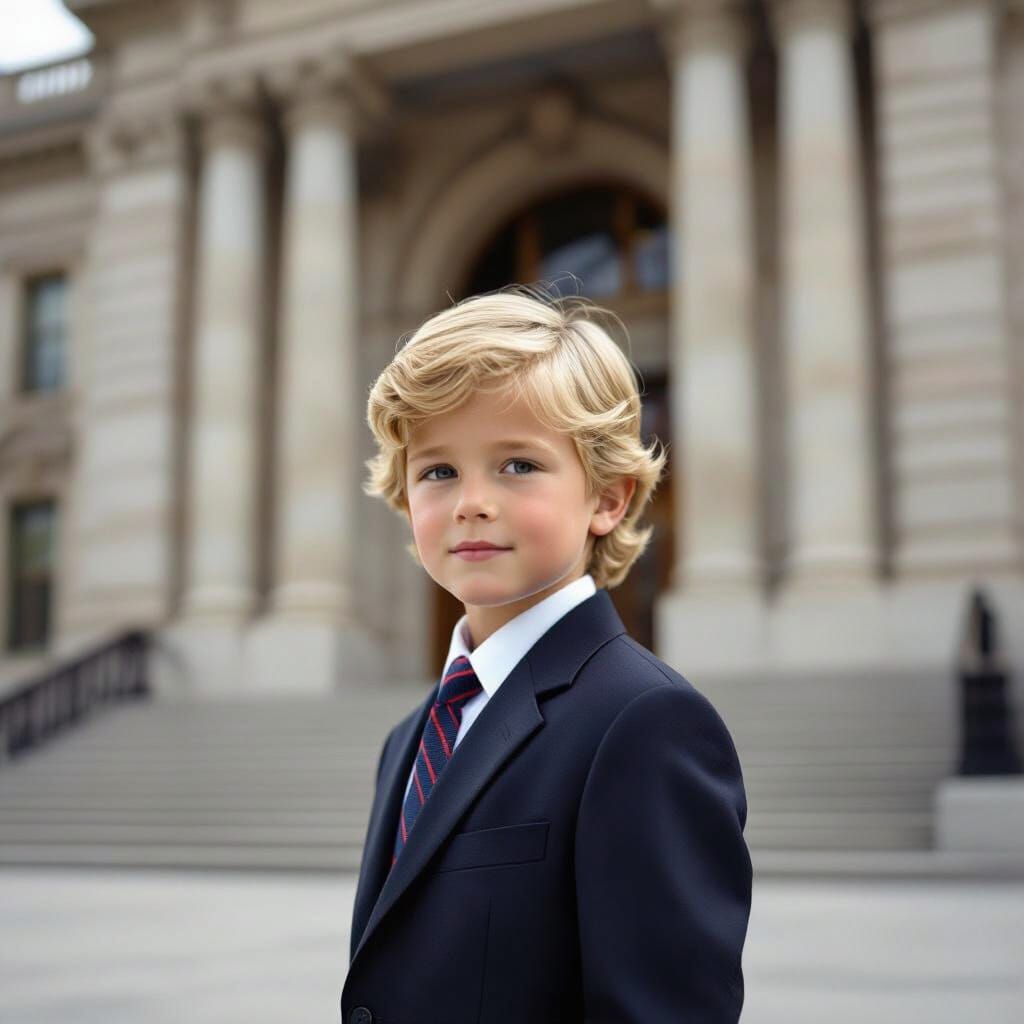 Young Donald Trump in Photorealistic Presidential Portrait S...