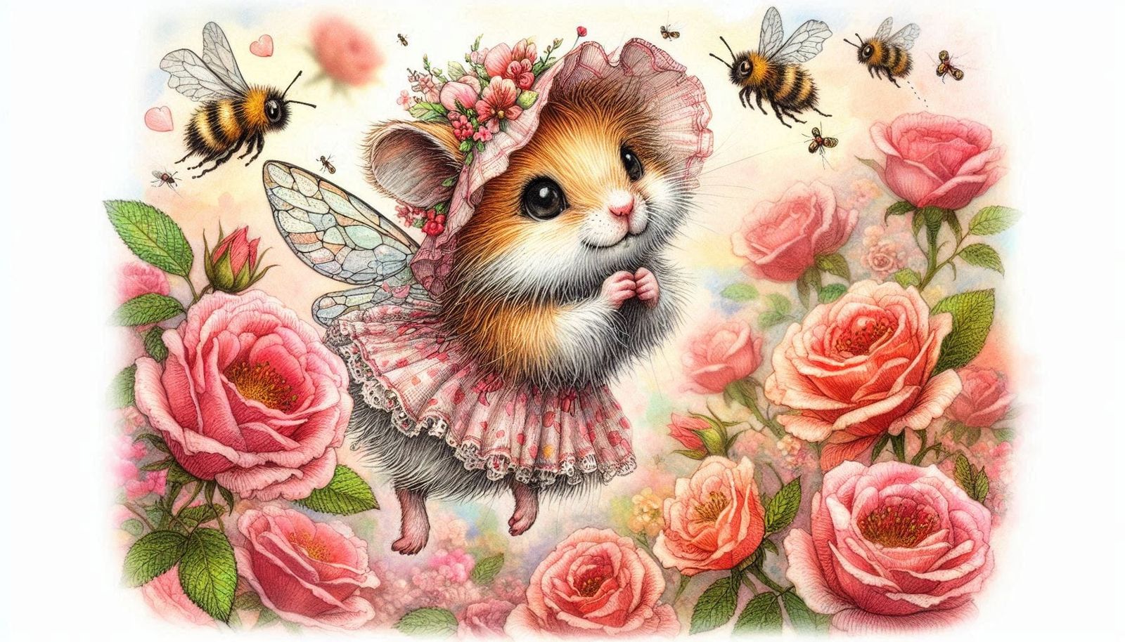 Hammy was assigned to dust the roses   🌹 01