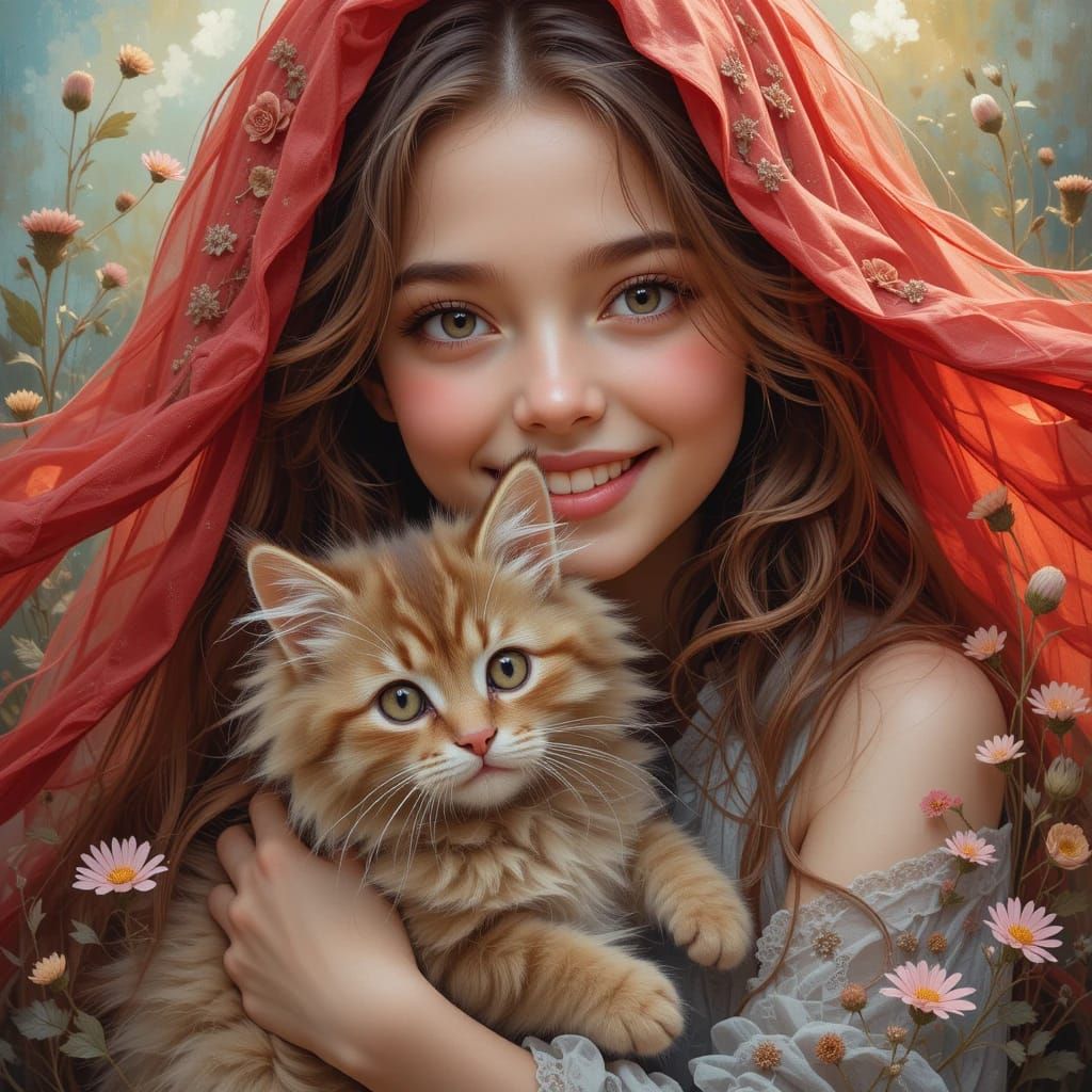 With My Fluffy Kitten 😜😸😸