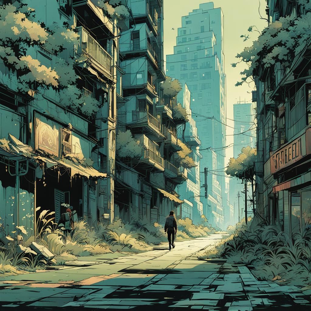 Last man in the city  by @Mars