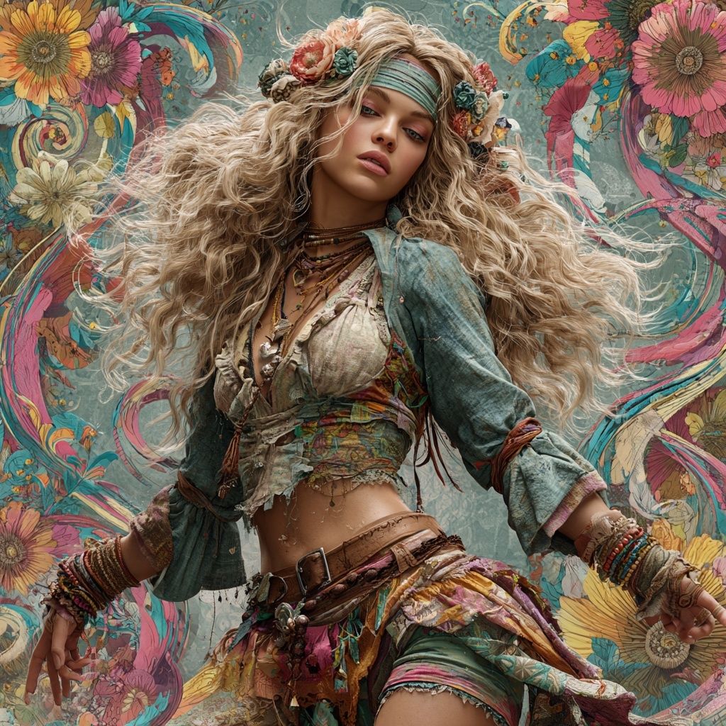 Free-Spirited Bohemian Gypsy Woman