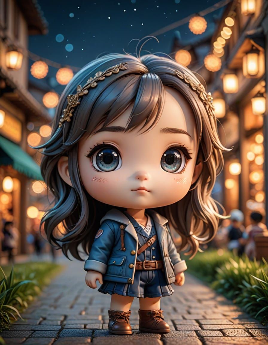 Vibrant Chibi Floral Bouquet in Cinematic HDR