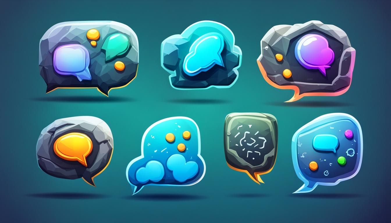 game ui of  stone made speech bubbles
icons. high quality ic...