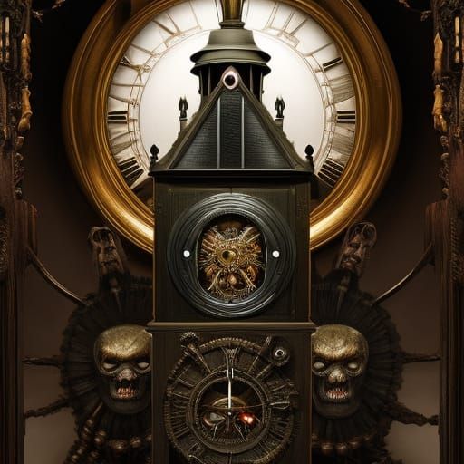 haunted clock - AI Generated Artwork - NightCafe Creator