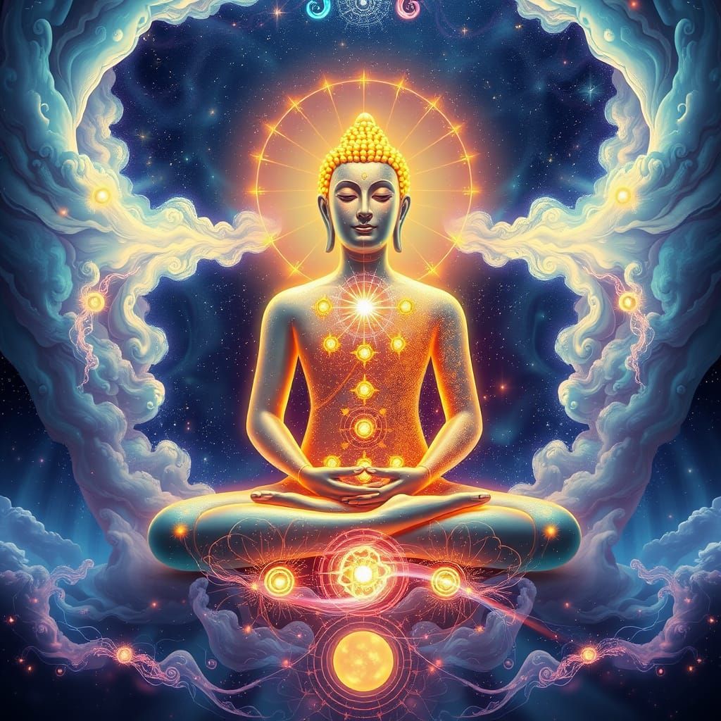 Ethereal Being in Cosmic Environment with Vibrant Energies