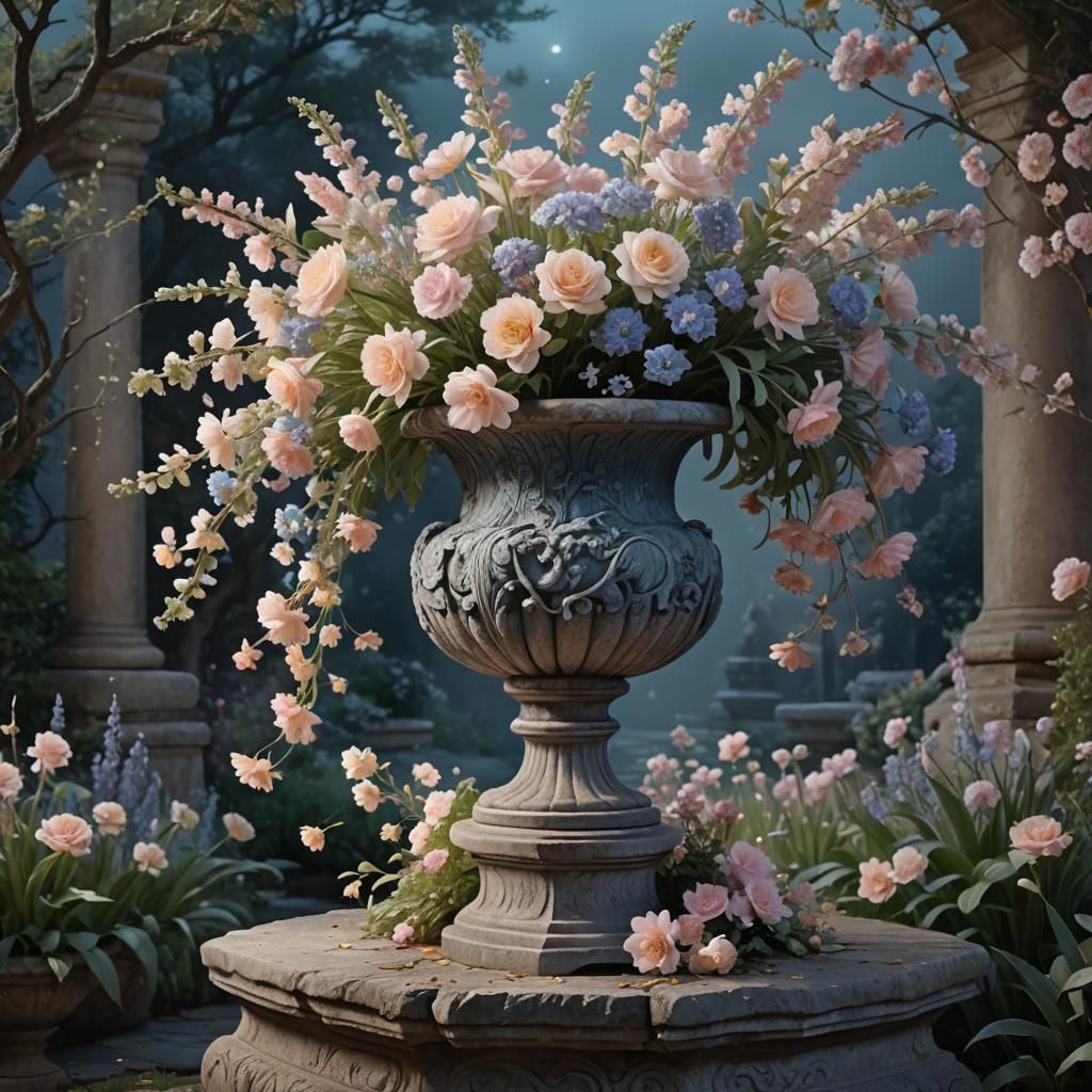 vase of flowers, pastle colours, calming