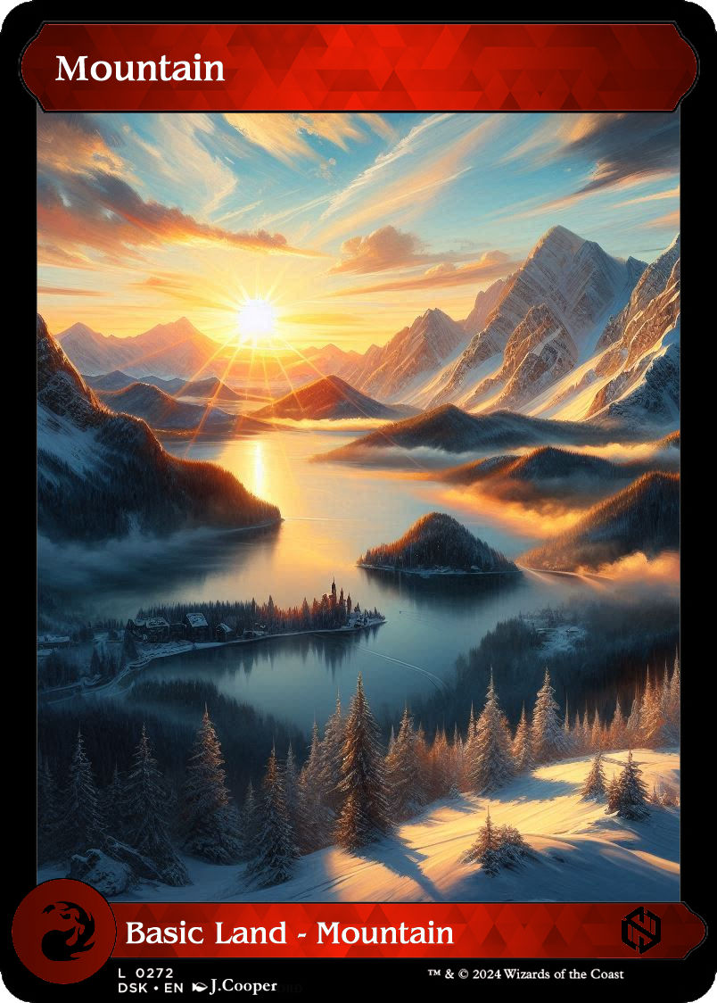 My own MTG set land cards - Mountain