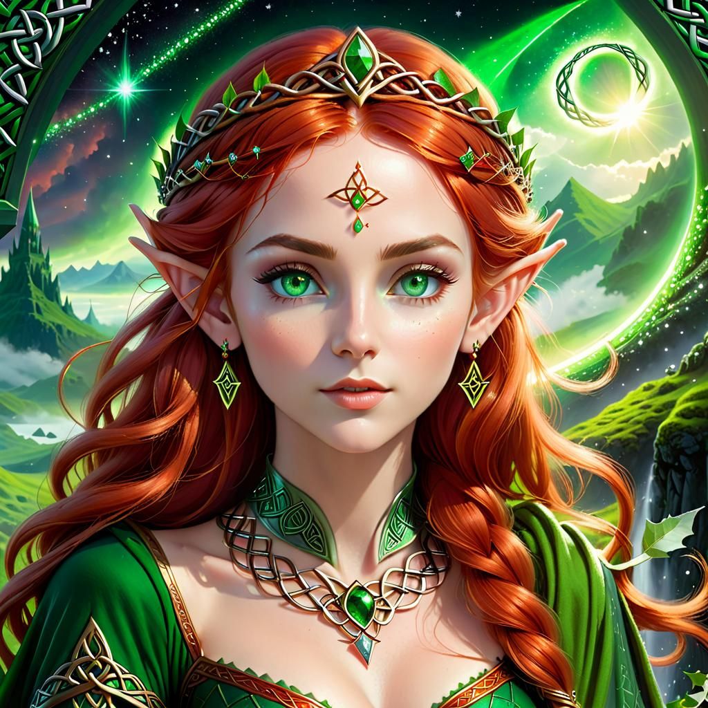 Celtic Elven Princess of the Emerald Forests - AI Generated Artwork ...