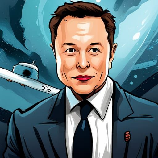 Elon Musk announces his new flying submarine - AI Generated Artwork