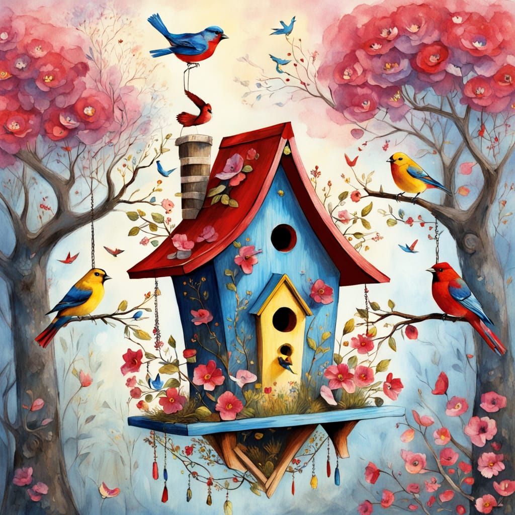 A whimsical illustration featuring a beautiful charming textured house rendered in fine lace intertwined ...  by @Miriam