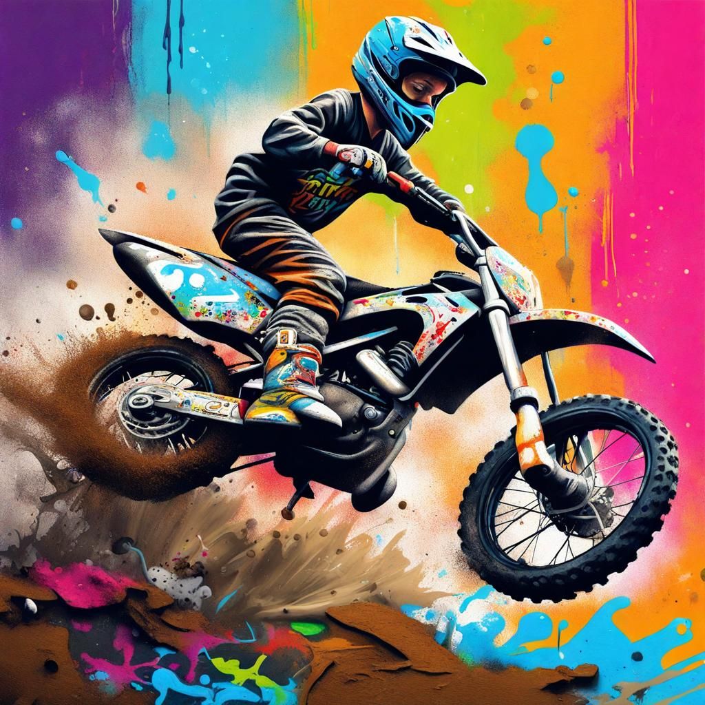 Boy dreaming of becoming dirt bike champion