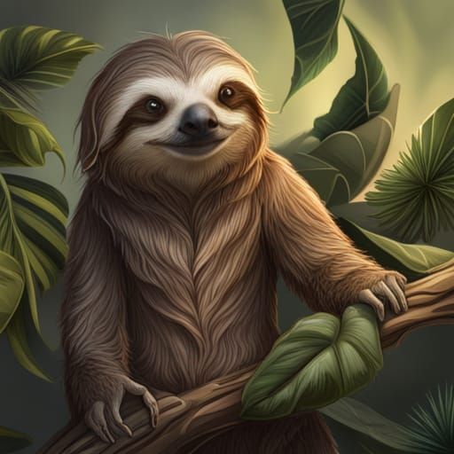 the naturalist sloth - AI Generated Artwork - NightCafe Creator