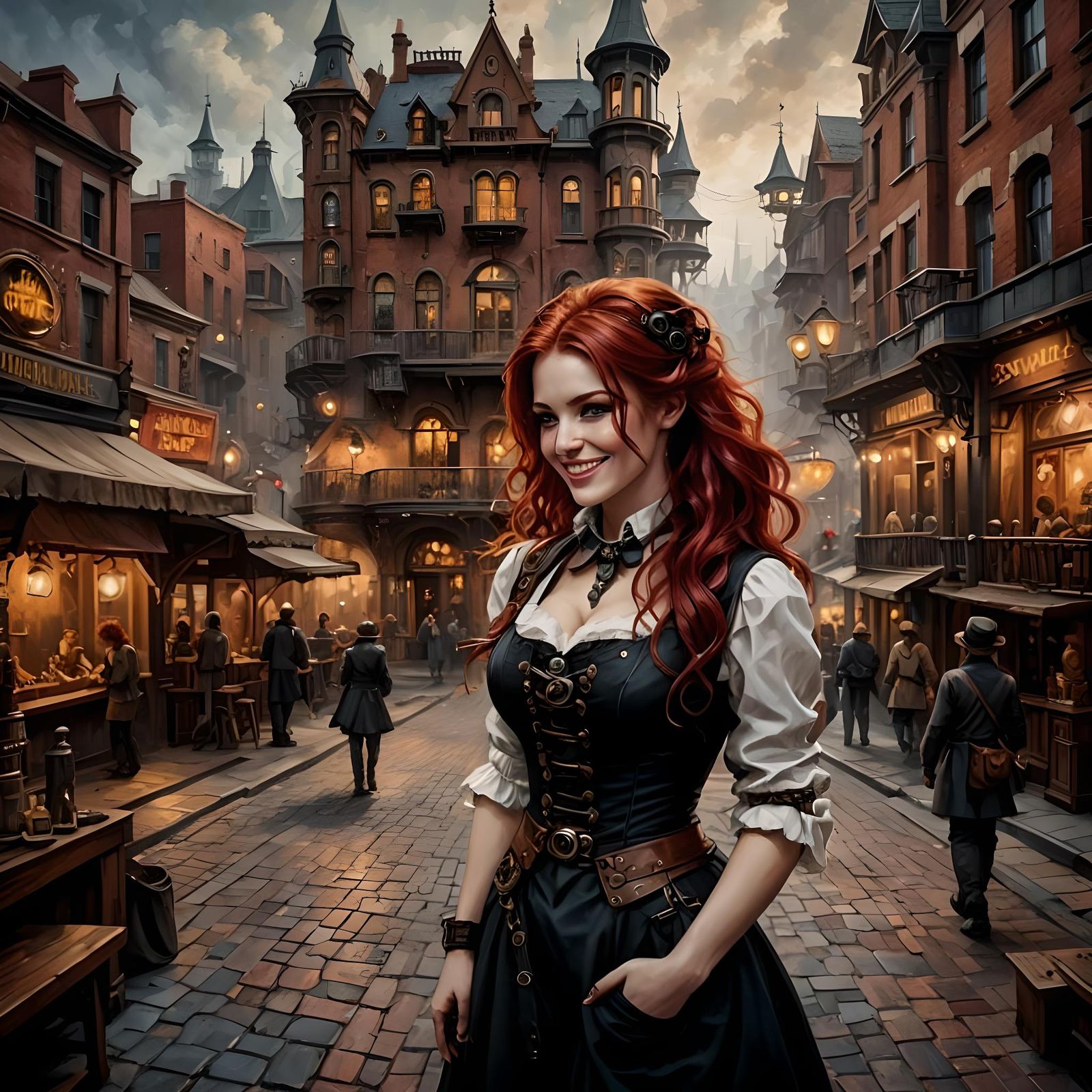 Redhead in Town Square  by @Bob Z