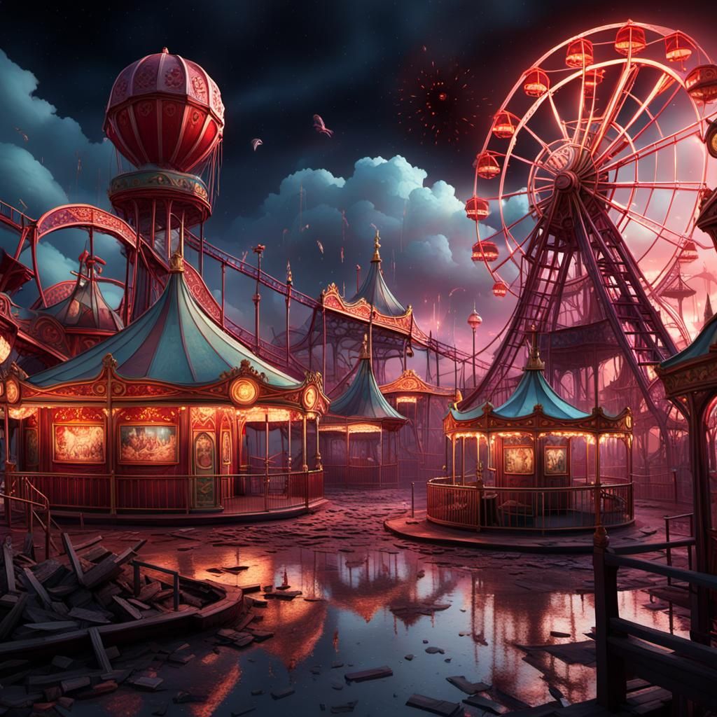 Abandoned rustle amusement park .
