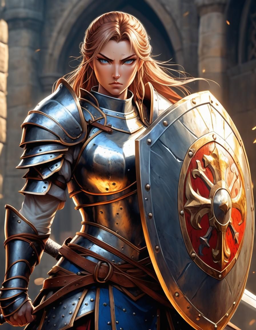 Medieval Shield Maiden - AI Generated Artwork - NightCafe Creator