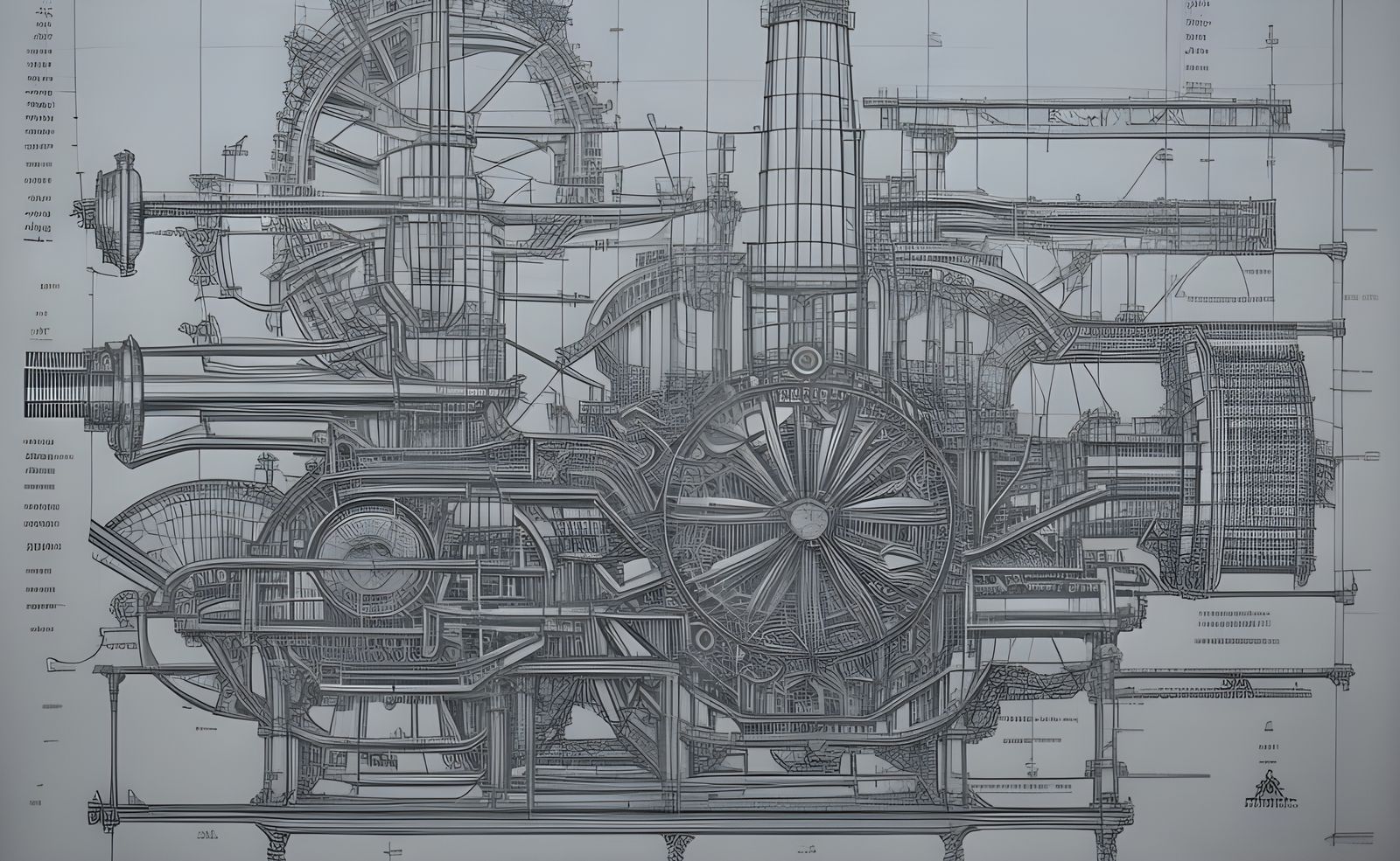 complex motor engine blueprint  by @Eroca
