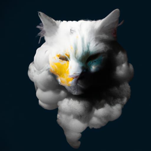 A cat that looks like a cloud