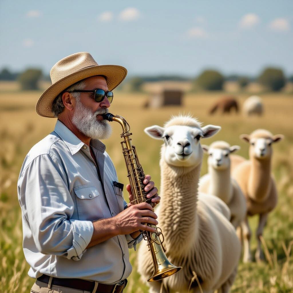Transparent Flute Player Reveals Pastoral Scene