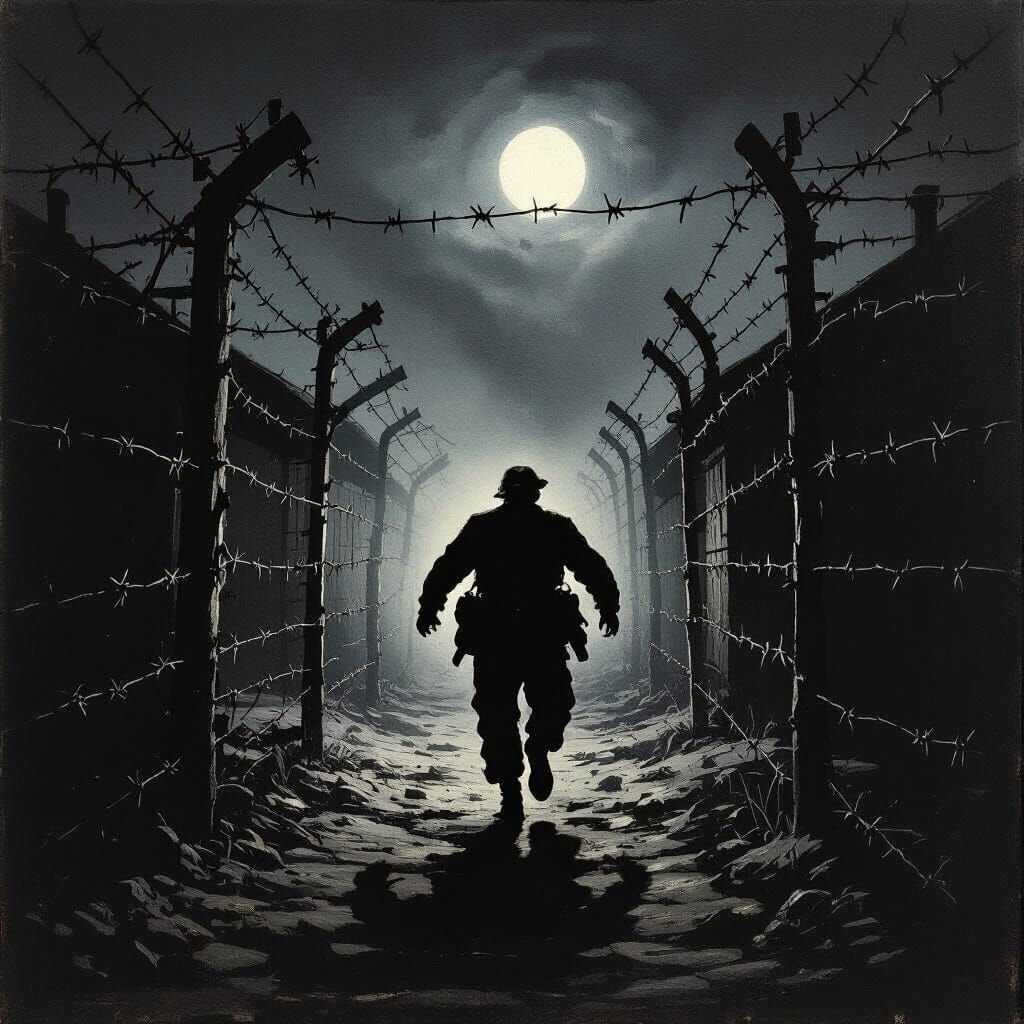 POW Escapes German Camp Under Moonlight