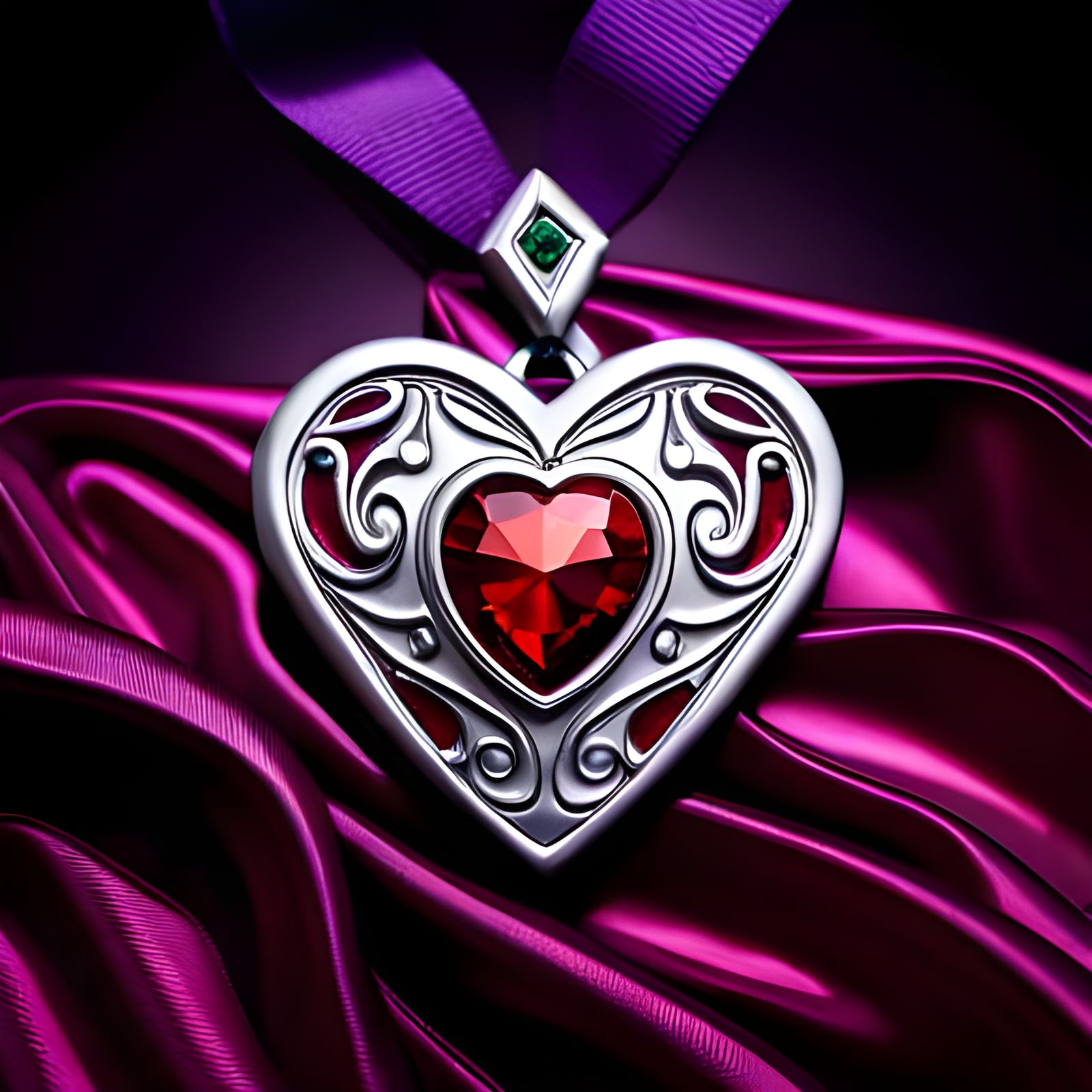 The Purple Heart Medal with beautiful perfect heart shaped g...