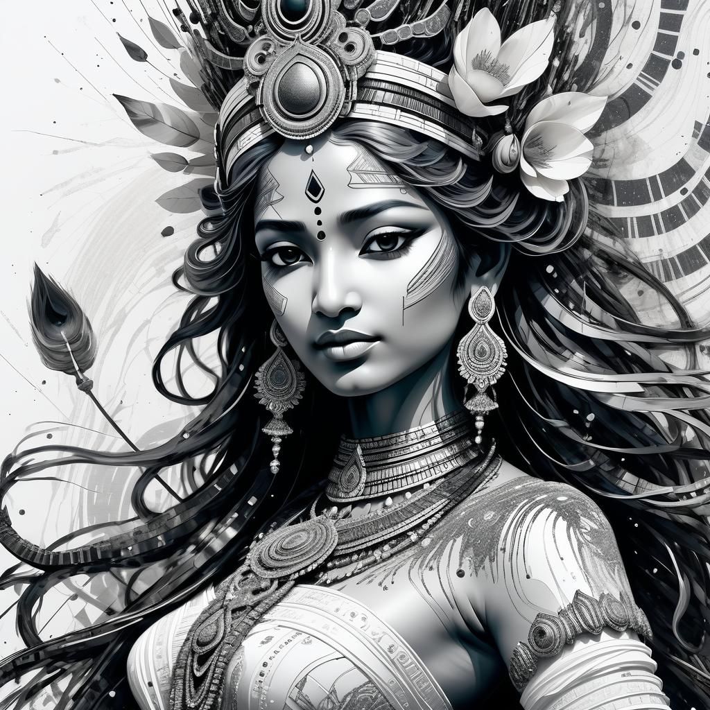 Beautiful Hindu Goddess Saraswati - AI Generated Artwork - NightCafe ...