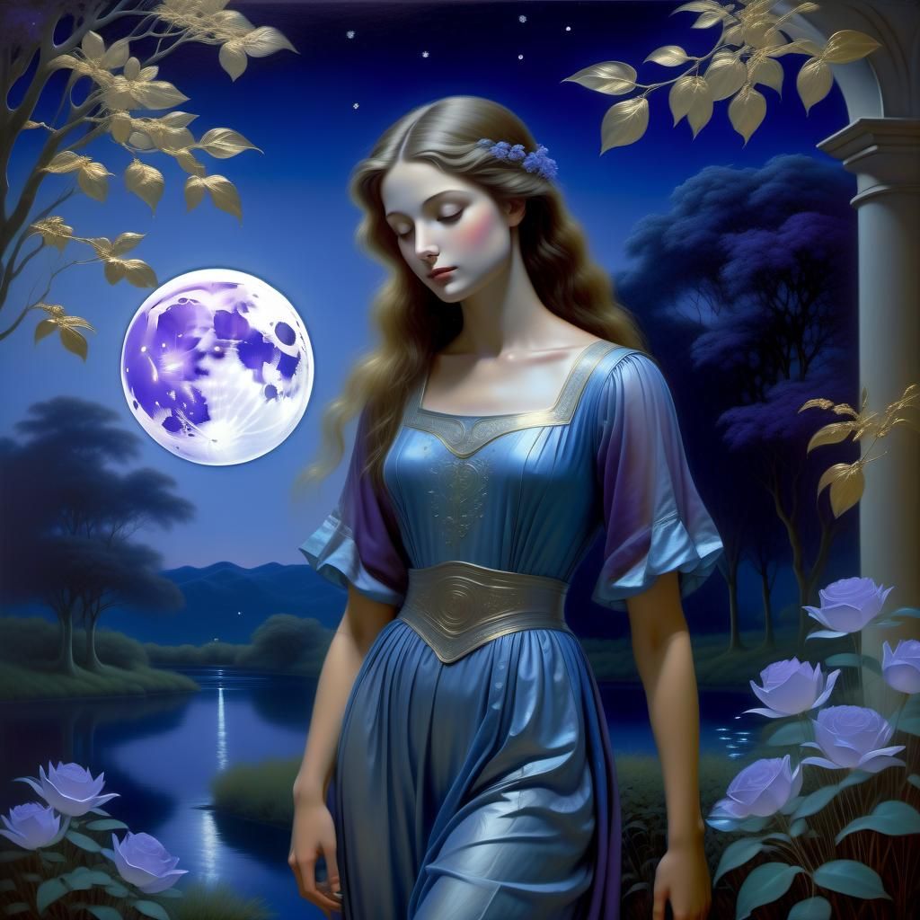 Principessa bellissima al chiaro di luna. Rafael Santi