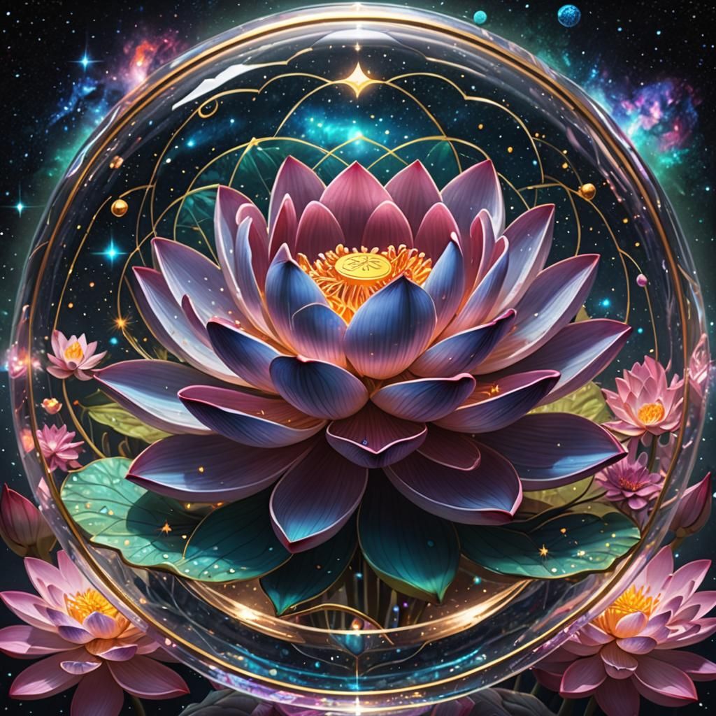 Design a lotus flower in full bloom,