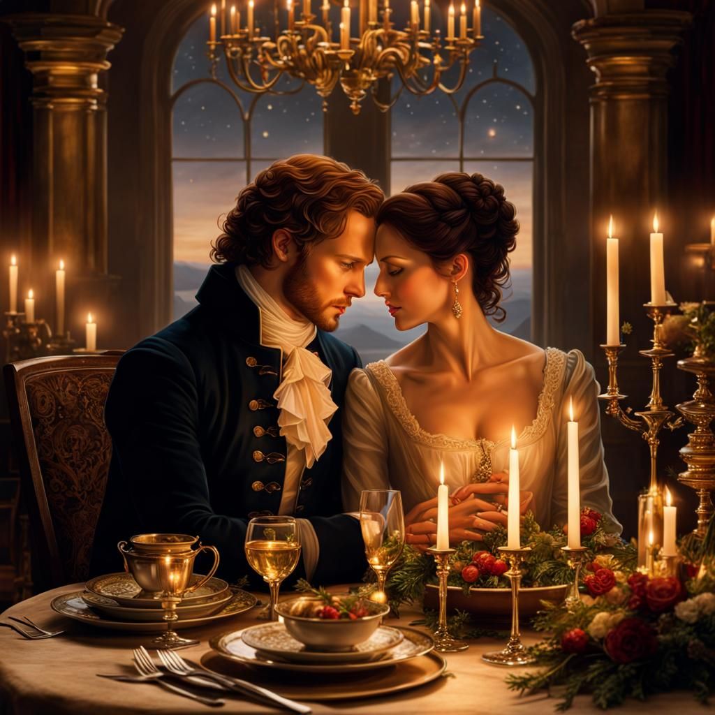 Jamie and Claire from Outlander  by @Fuzzykins