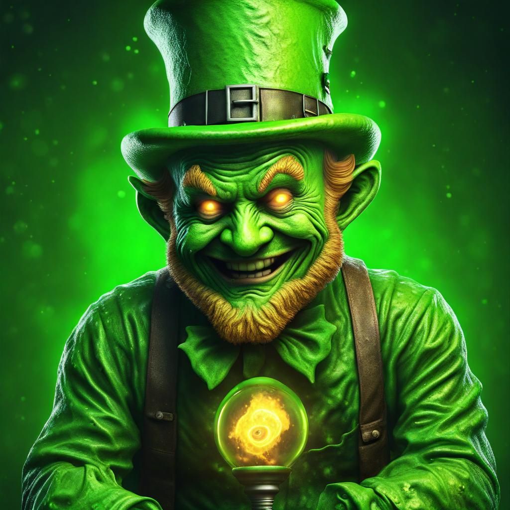 Hideous Glowing Leprechaun - AI Generated Artwork - NightCafe Creator