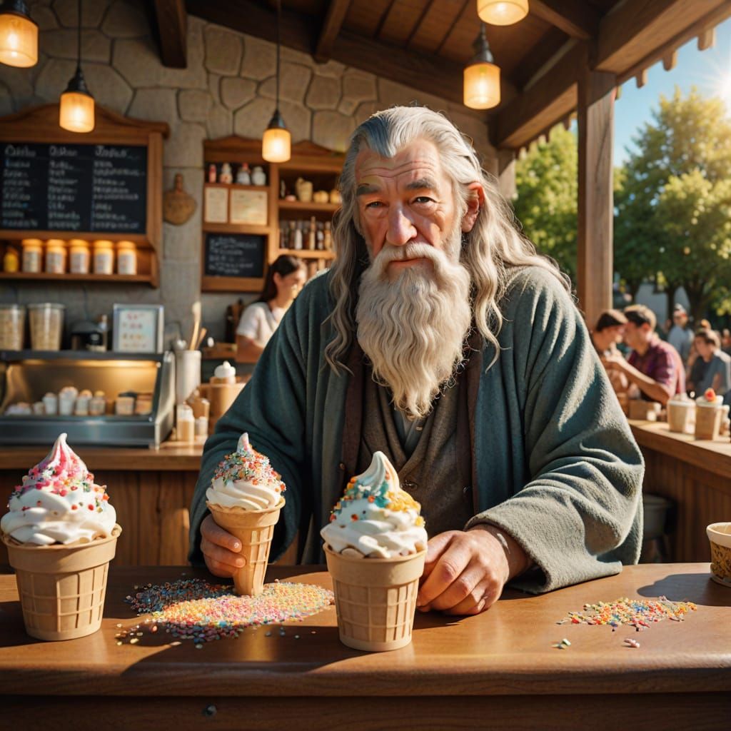 Gandalf the Grey, working as an icecream-vendor  by @Per Ingvarsson