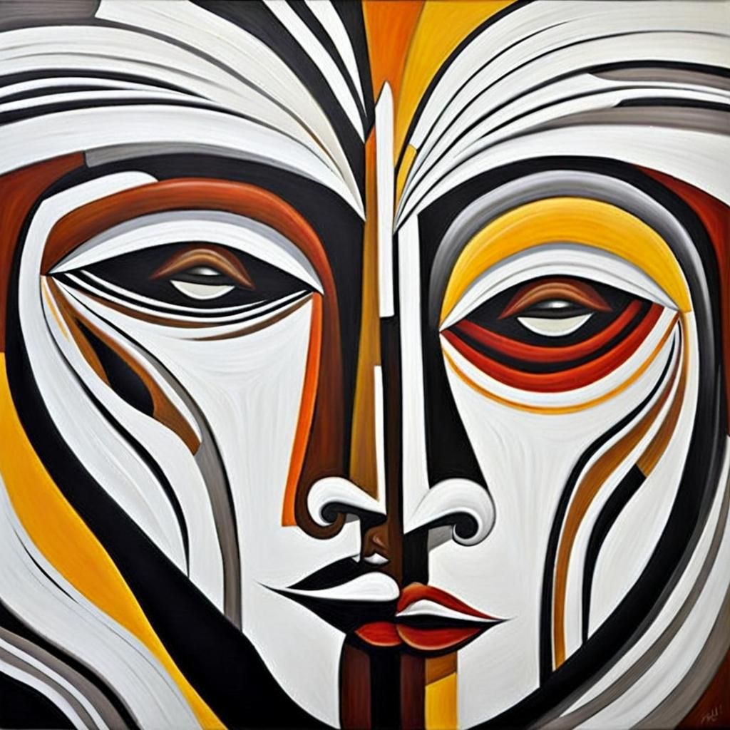 Abstract faces and whimsical pareidolia. Aboriginal art. sur...
