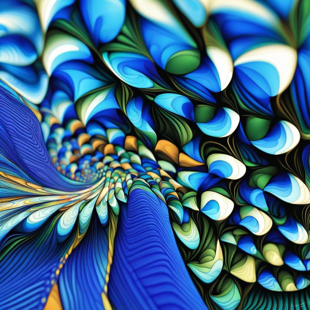 Abstract art, peacock