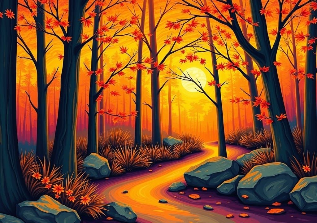 Autumn Forest <lora:Fortune:1.0> 