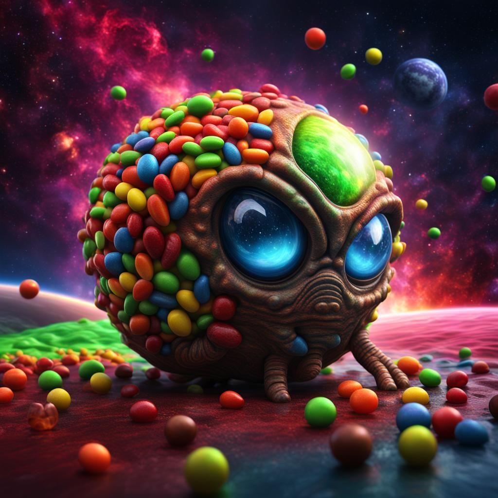 Skittles space alien bomb