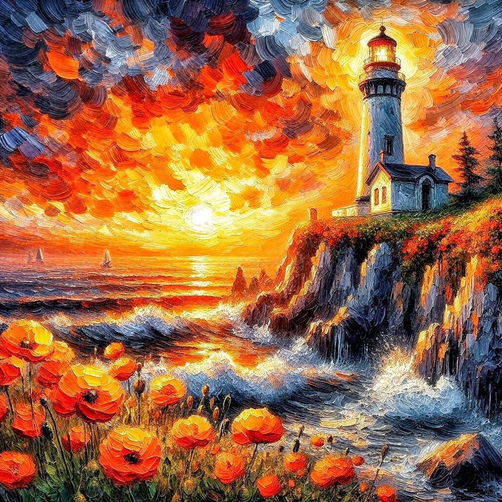 Lighthouse at sunset