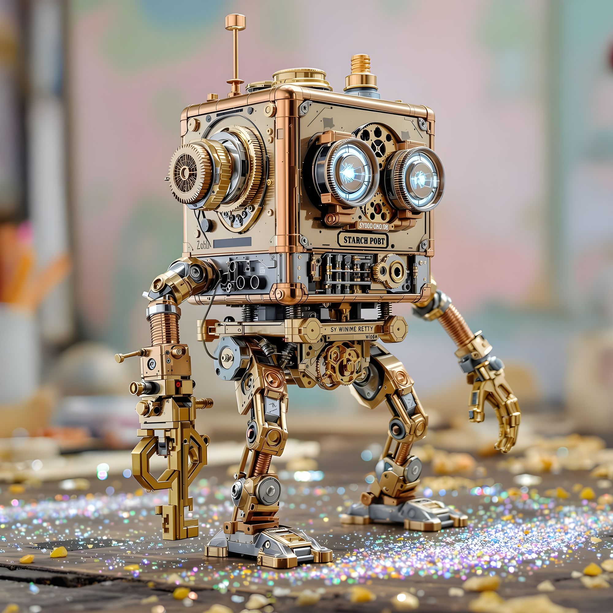 Make the robot more whimsical with Fractal patterns.<lora:Tesseract Project:1.0>