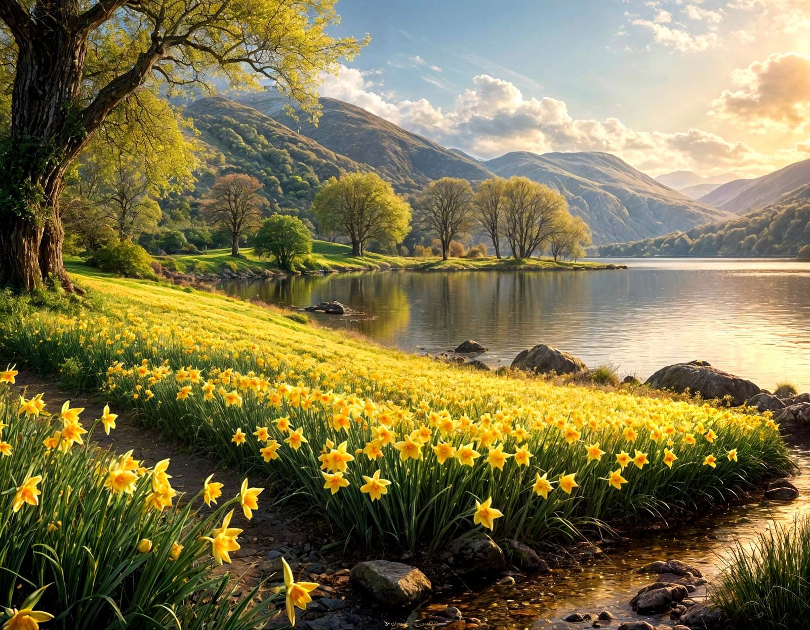 Lakeland Scene - Wordsworth's Host Of Golden Daffodils  by @Milly