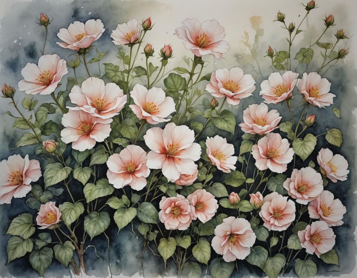 watercolor and ink by Annick Bouvattier