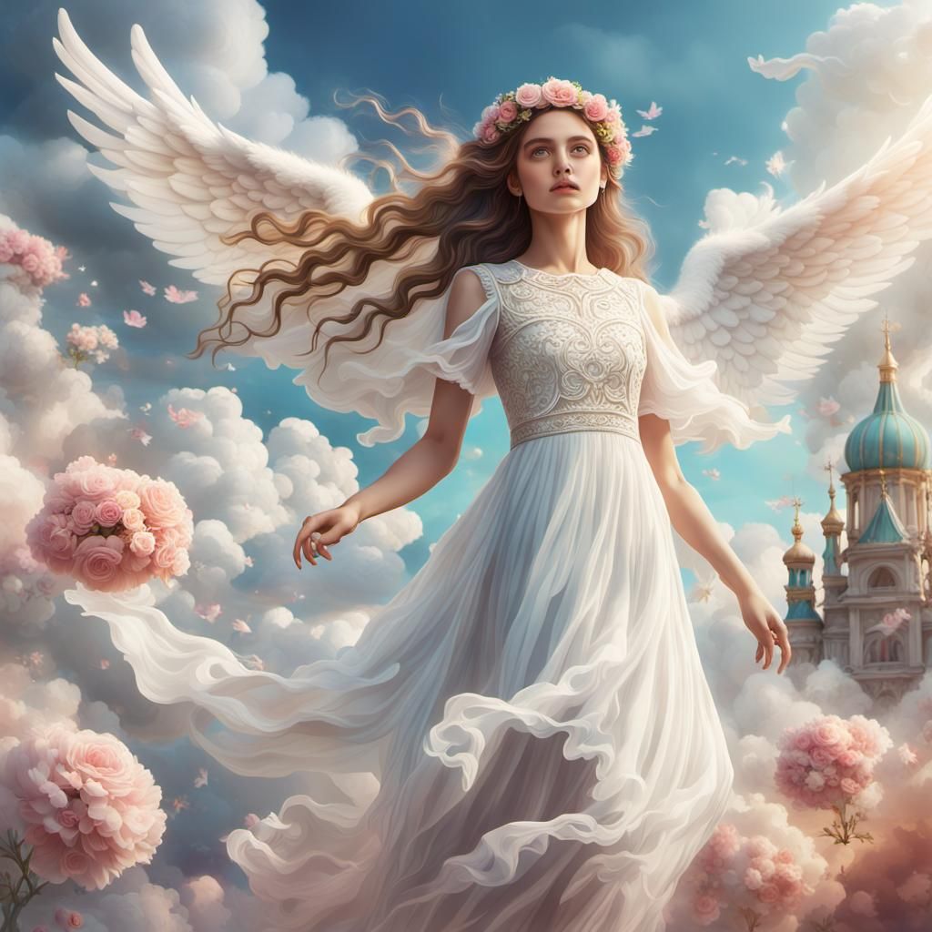 Angelic Women in Paradise: A Fantasy Concept Art