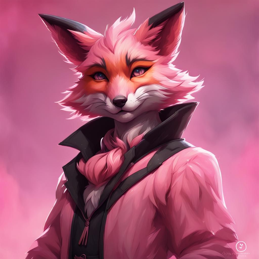 Anthro furry fox pink and black cute - AI Generated Artwork - NightCafe ...