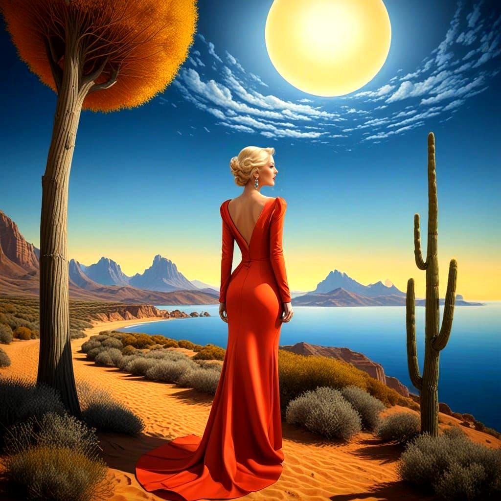 Stunning Surreal Portrait of a Happy Mature Lady