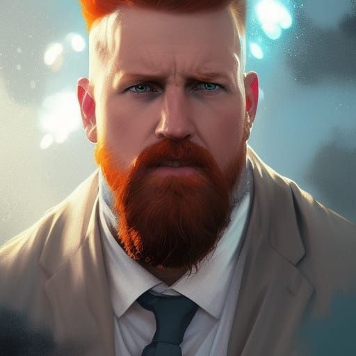 beard boy head and shoulders portrait, 8k resolution concept art