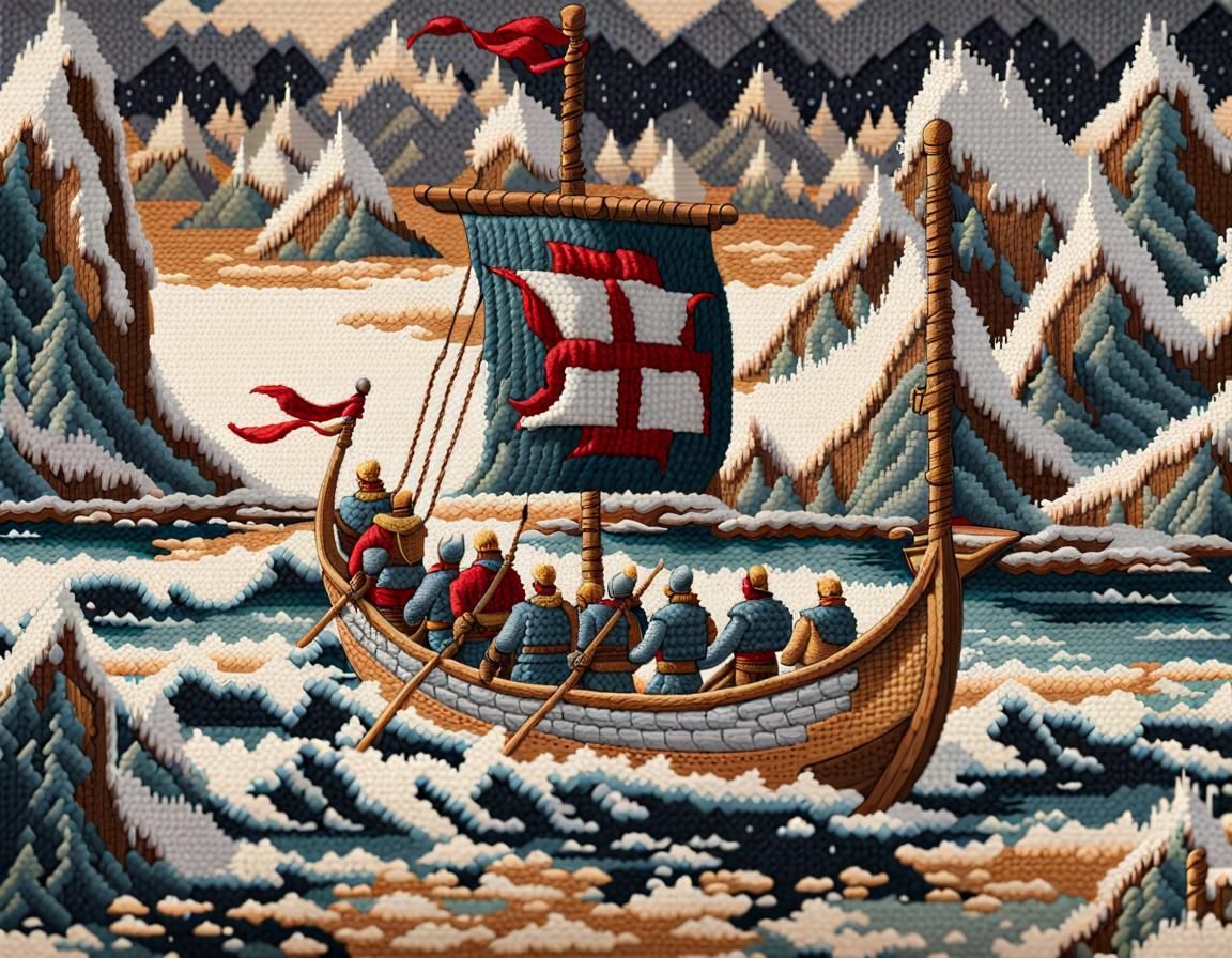 Needlepoint tapestry.